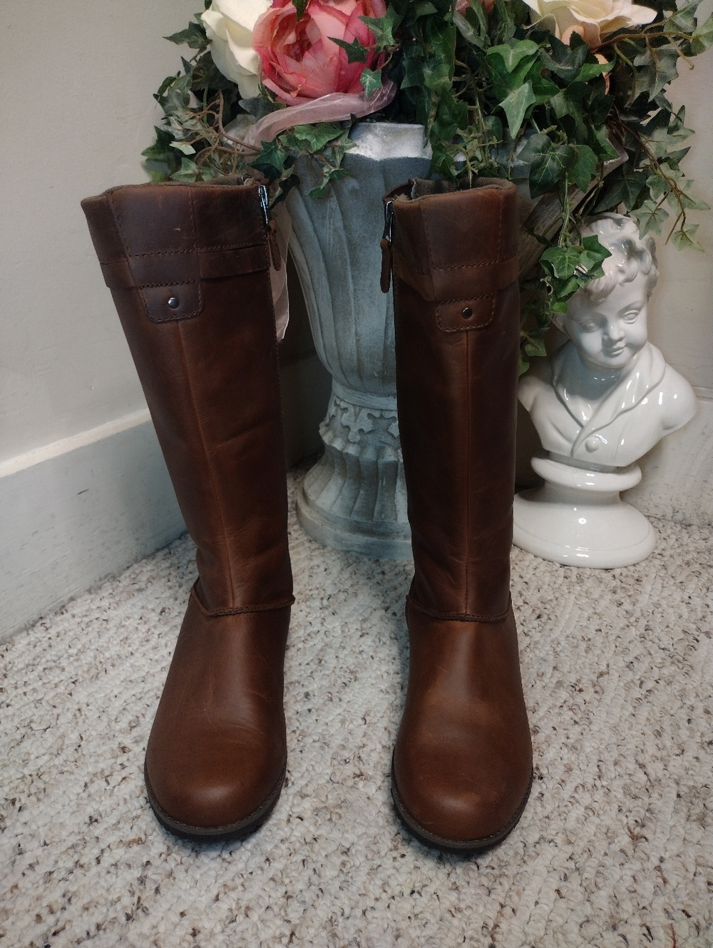 Eddie Bauer Dark Brown Waterproof Leather Trace Tall Boots - Picture 4 of 10